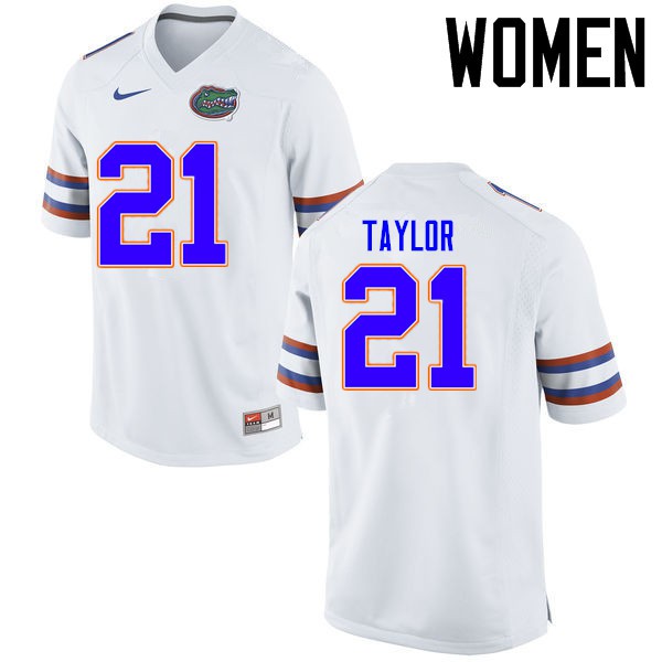 Florida Gators Women #21 Fred Taylor College Football Jerseys White